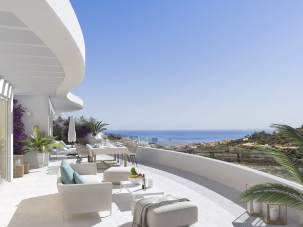 Illustrative outdoor lounge on a penthouse terrace in Alcaidesa