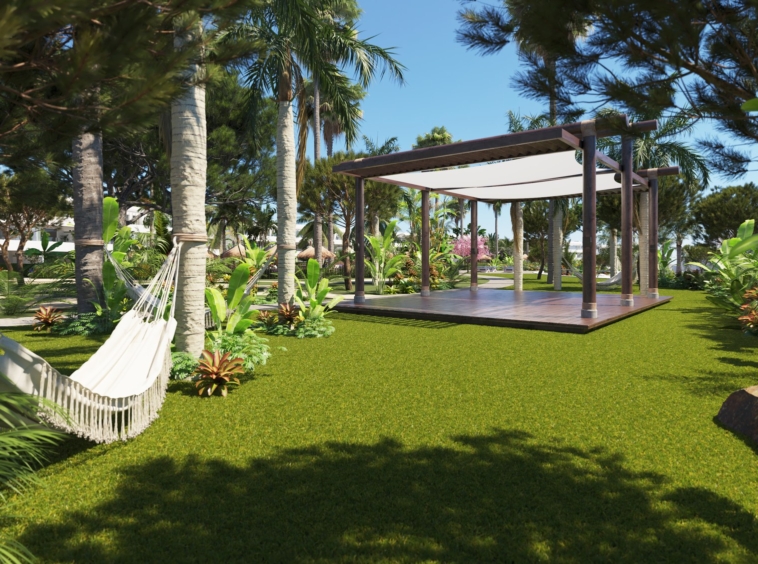 Illustrative yoga and relaxation garden in Alcaidesa