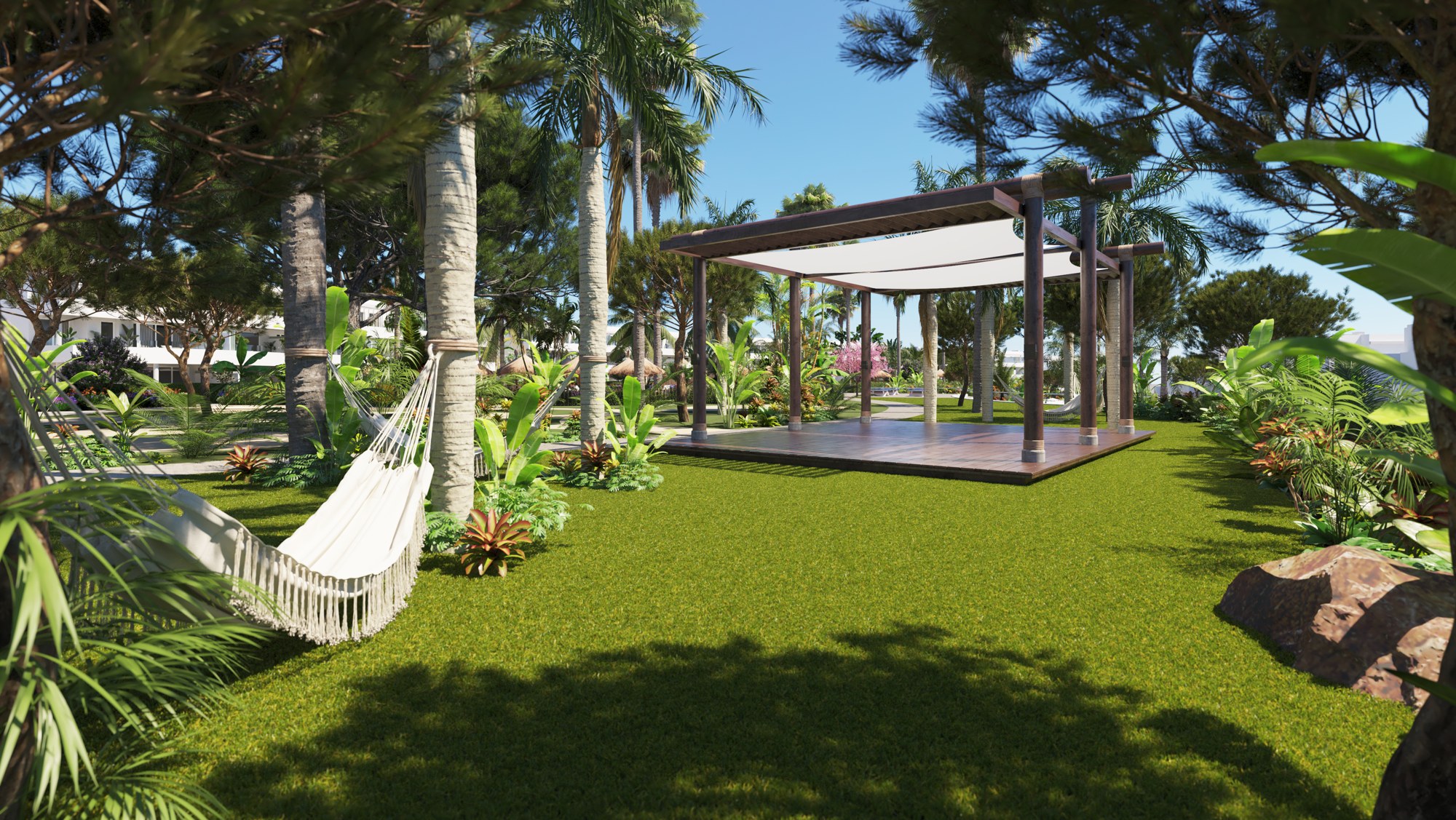 Illustrative yoga and relaxation garden in Alcaidesa