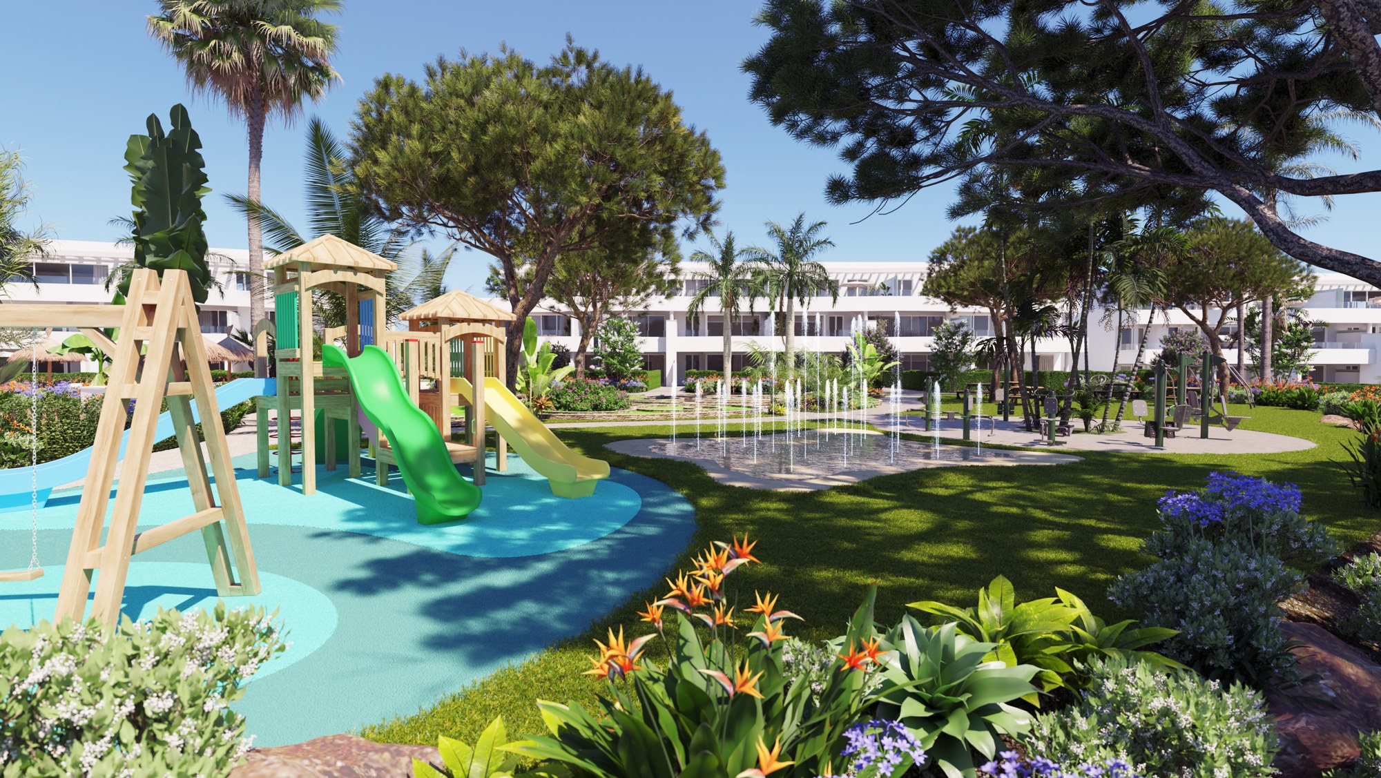 Illustrative shared children’s play area in Alcaidesa