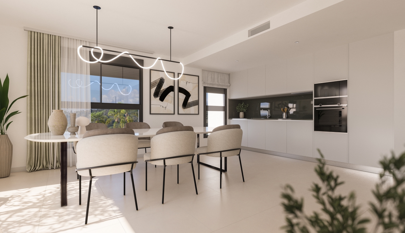 Illustrative kitchen and dining area