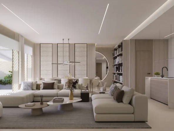 Illustrative open-plan living and kitchen area in Benahavis