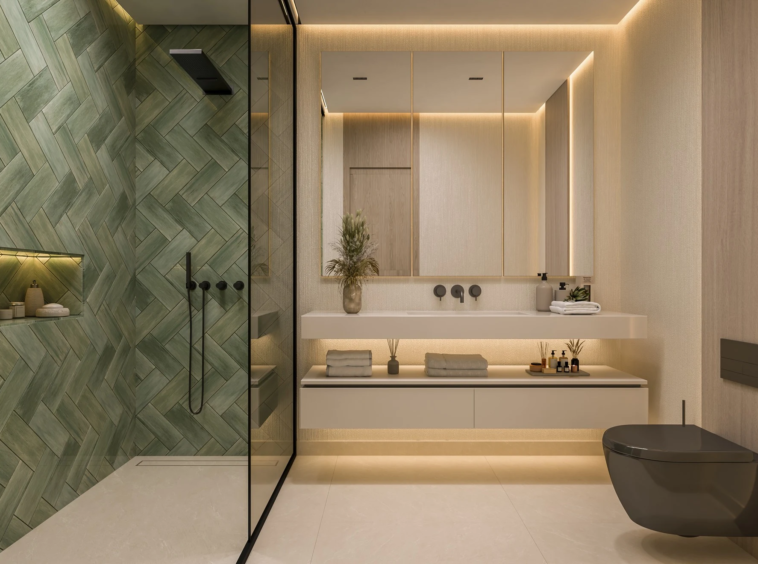 Illustrative bathroom at new residences in Benahavis