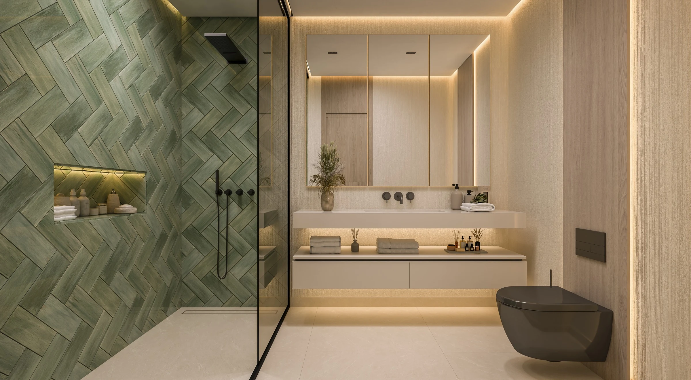 Illustrative bathroom at new residences in Benahavis