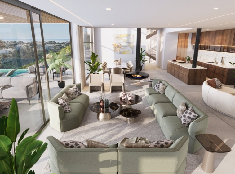Illustrative furnished living room