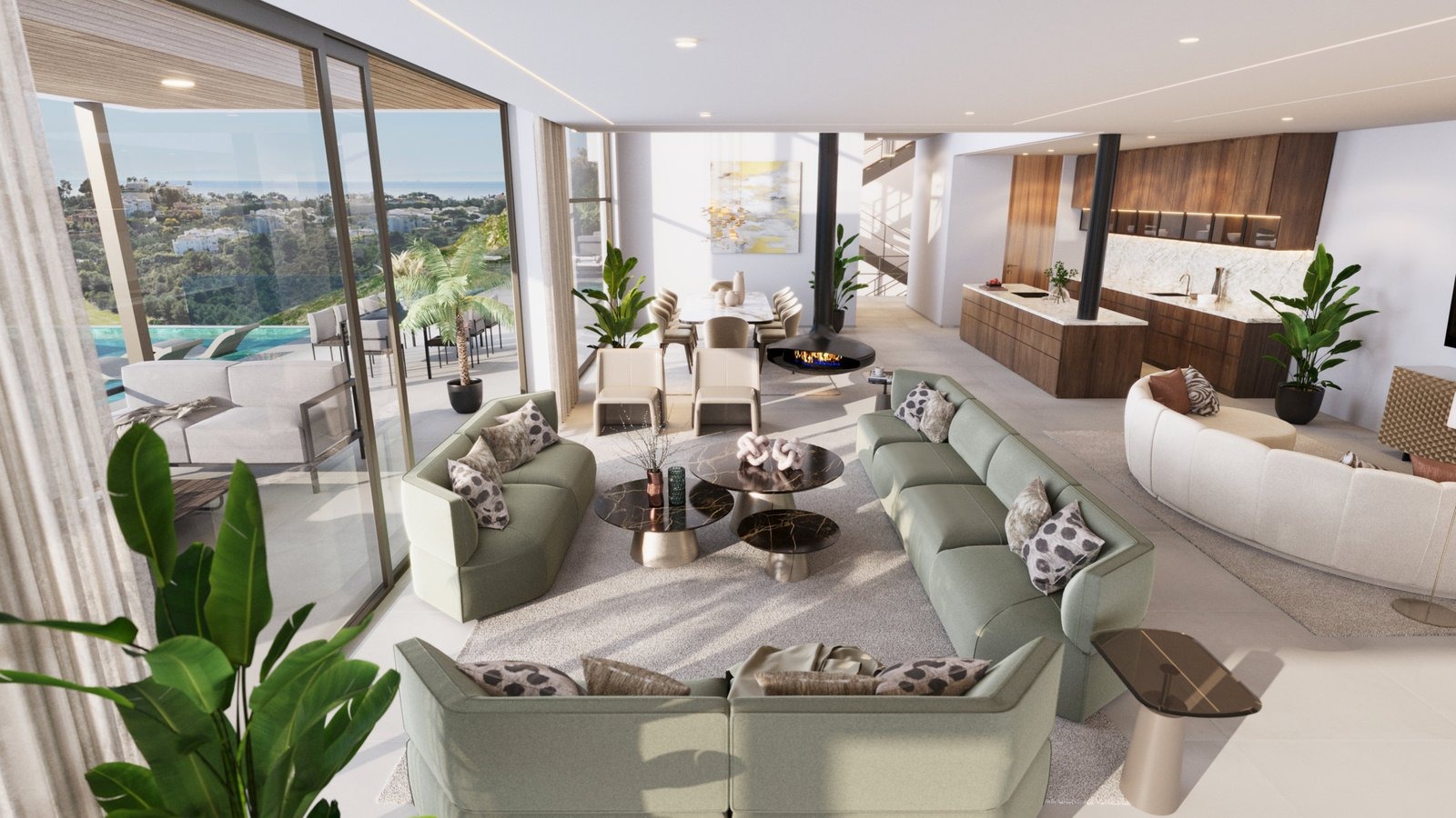 Illustrative furnished living room