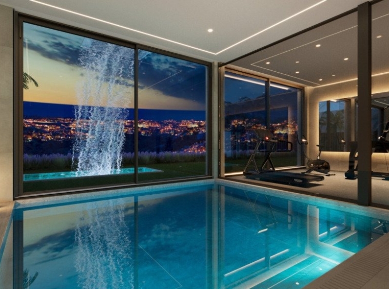 Illustrative heated indoor pool