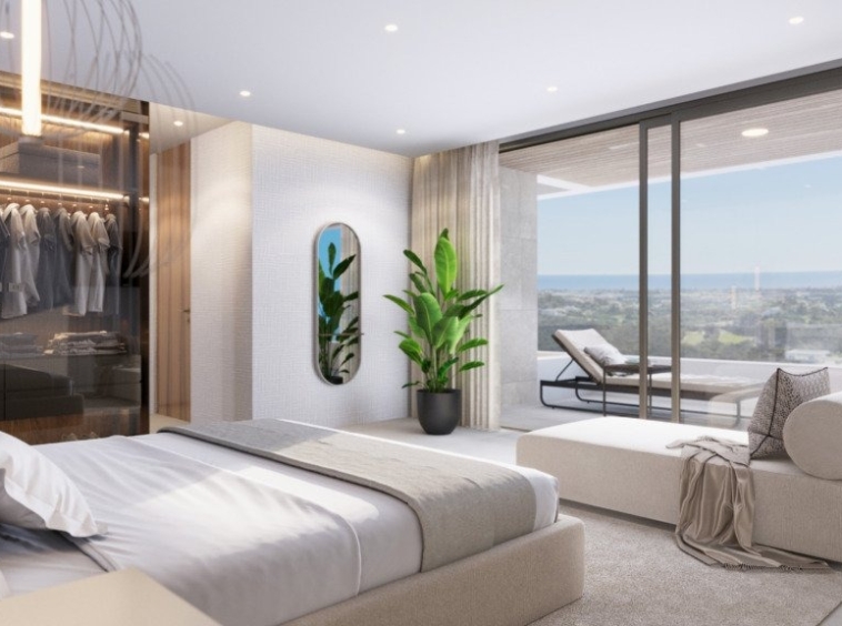 Illustrative bedroom suite with terrace