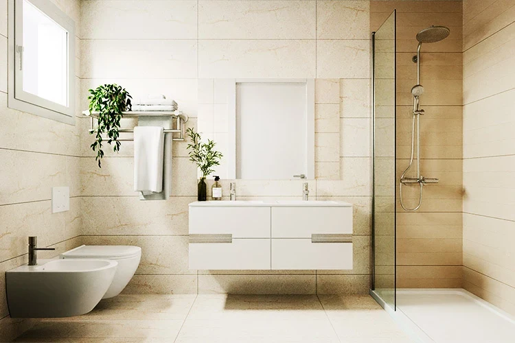 Illustrative penthouse bathroom