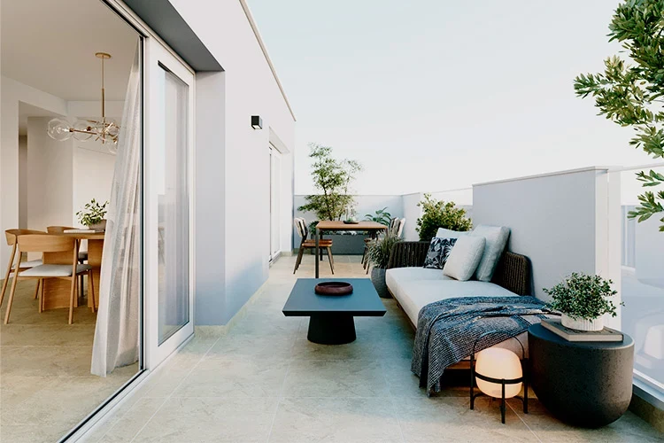 Illustrative furnished terrace in Benalmadena