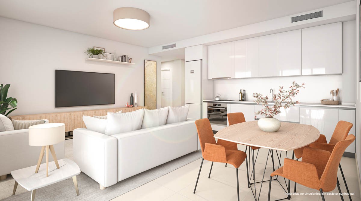 Representative open-plan kitchen and dining area