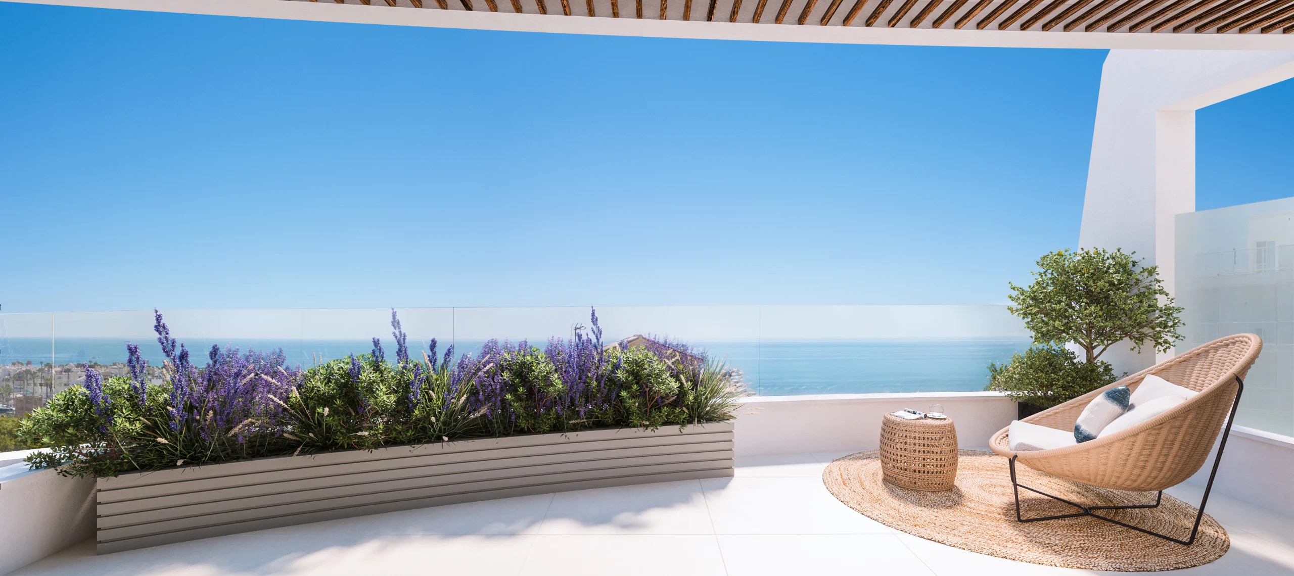 Illustrative sea-view terrace near Benalmadena marina