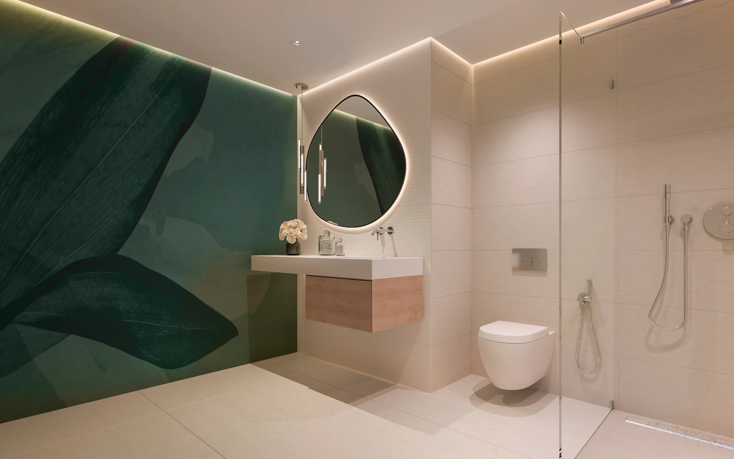 Illustrative bathroom interior in a Benalmadena coastal development