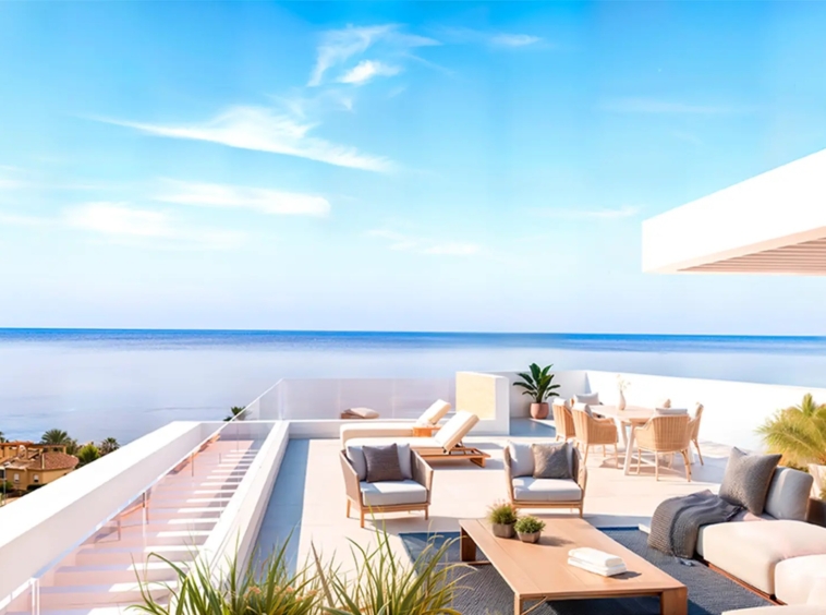 Illustrative sea-view terrace in Buenas Noches, Estepona