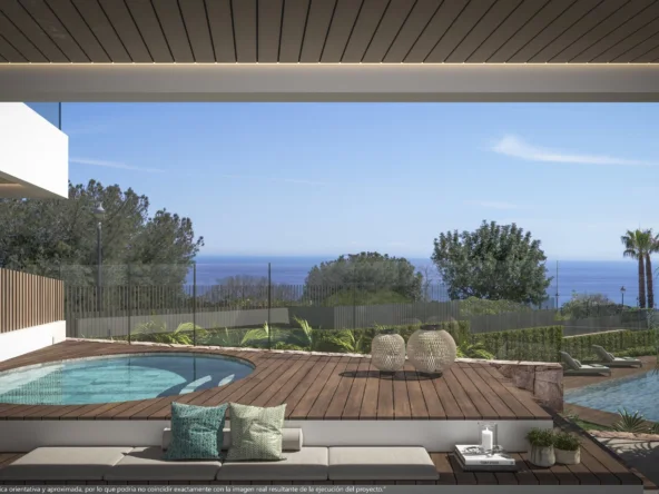 Architectural visualisation of a terrace and private pool in Cabopino