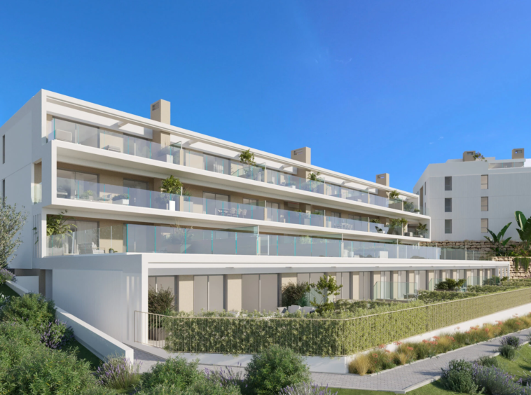 Terraced residential buildings and gardens in Cancelada