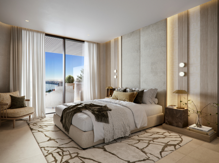 Representative bedroom with a terrace outlook