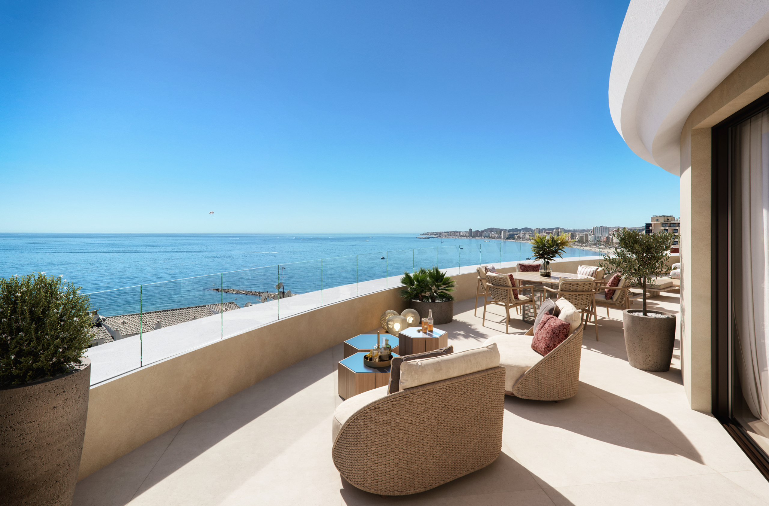 Representative open terrace with sea views