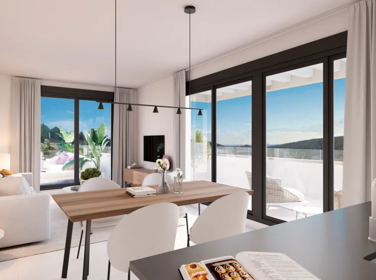 Illustrative fitted kitchen and dining area