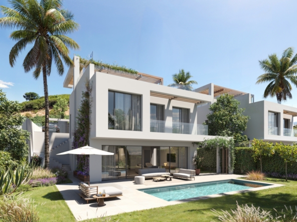 Illustrative detached villa and private pool in Casares Costa