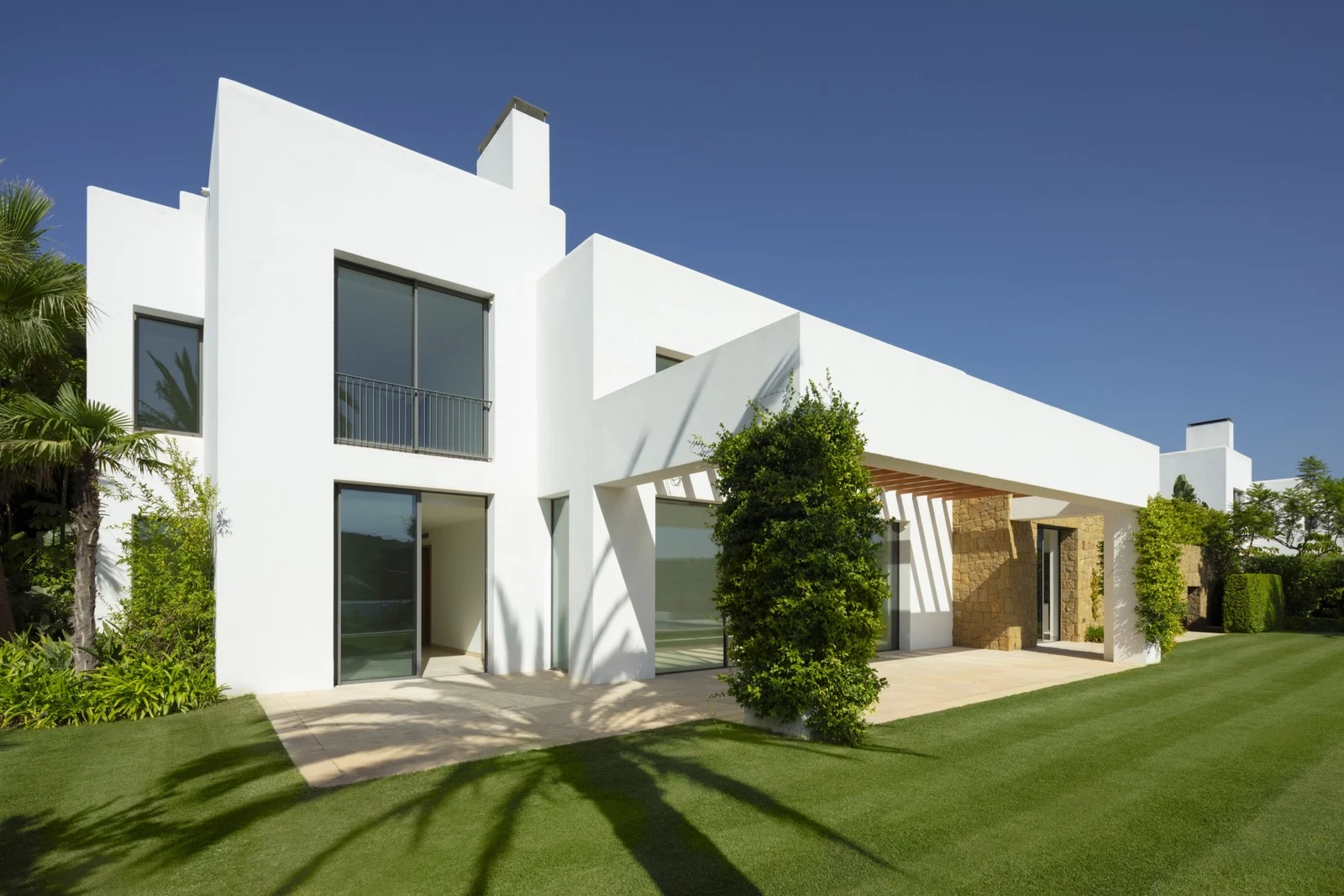 Garden elevation with full-height windows