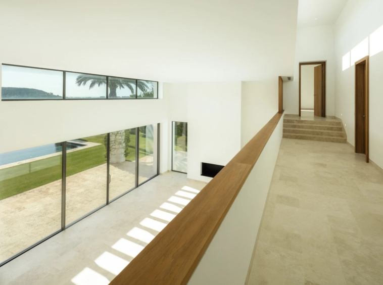 Upper gallery overlooking the double-height living area