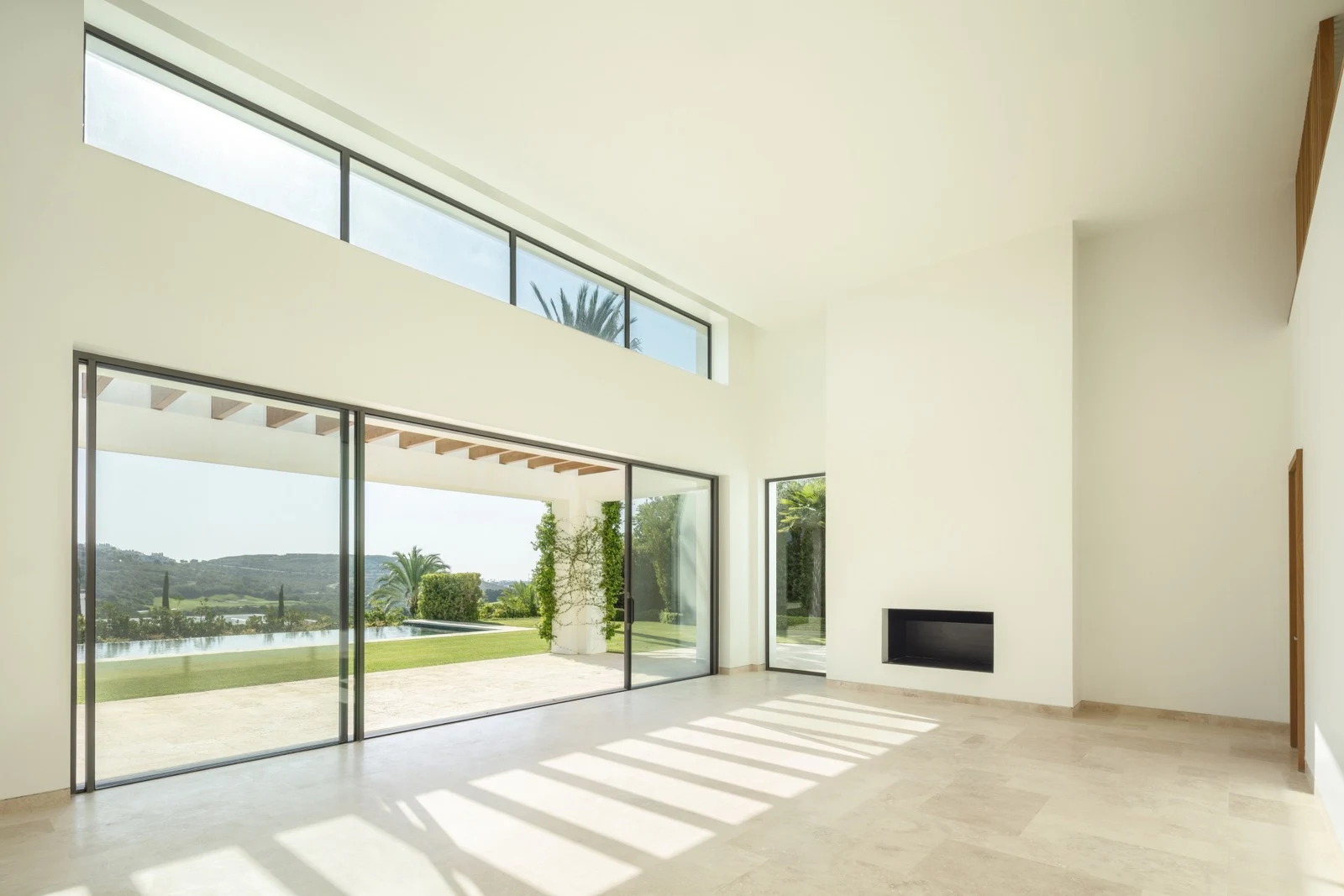 Bright living area with garden-facing sliding doors