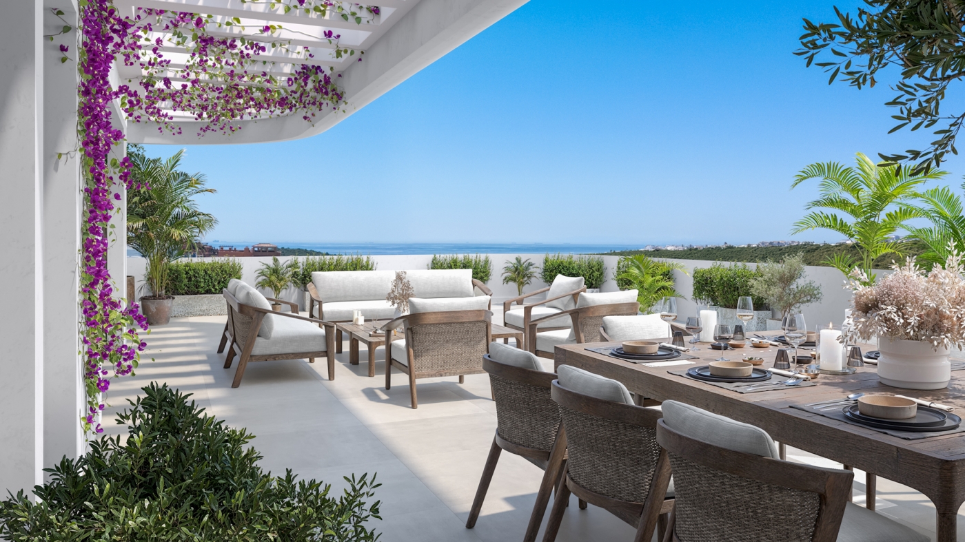 Illustrative spacious apartment terrace
