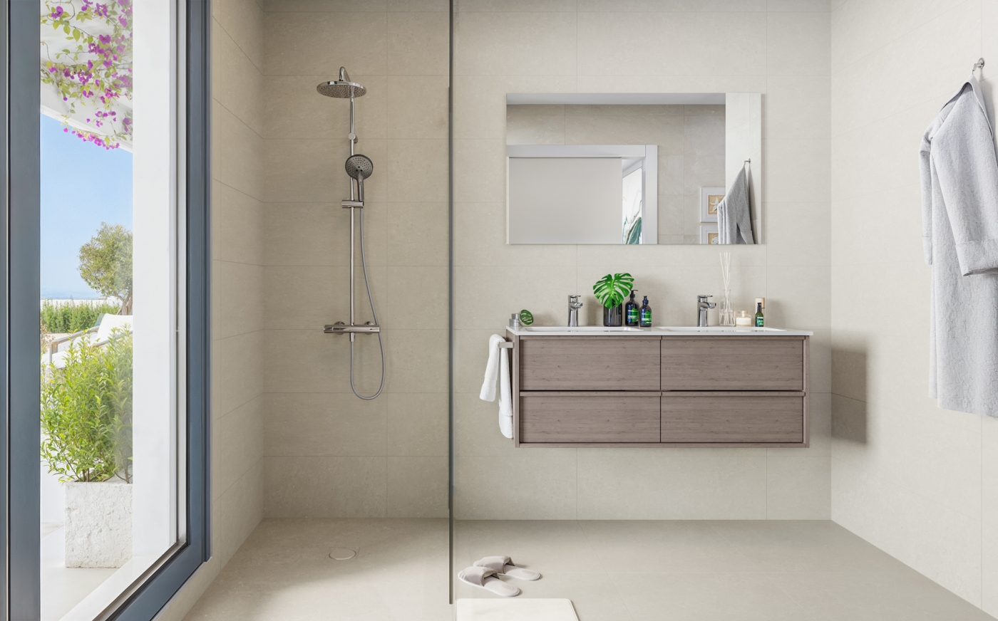 Illustrative bathroom with shower