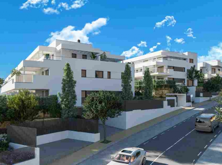 Illustrative entrance and apartment building
