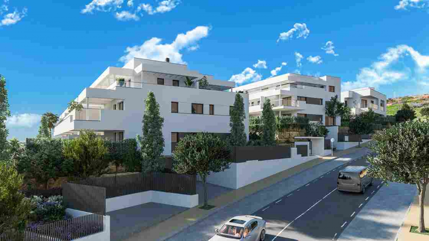Illustrative entrance and apartment building