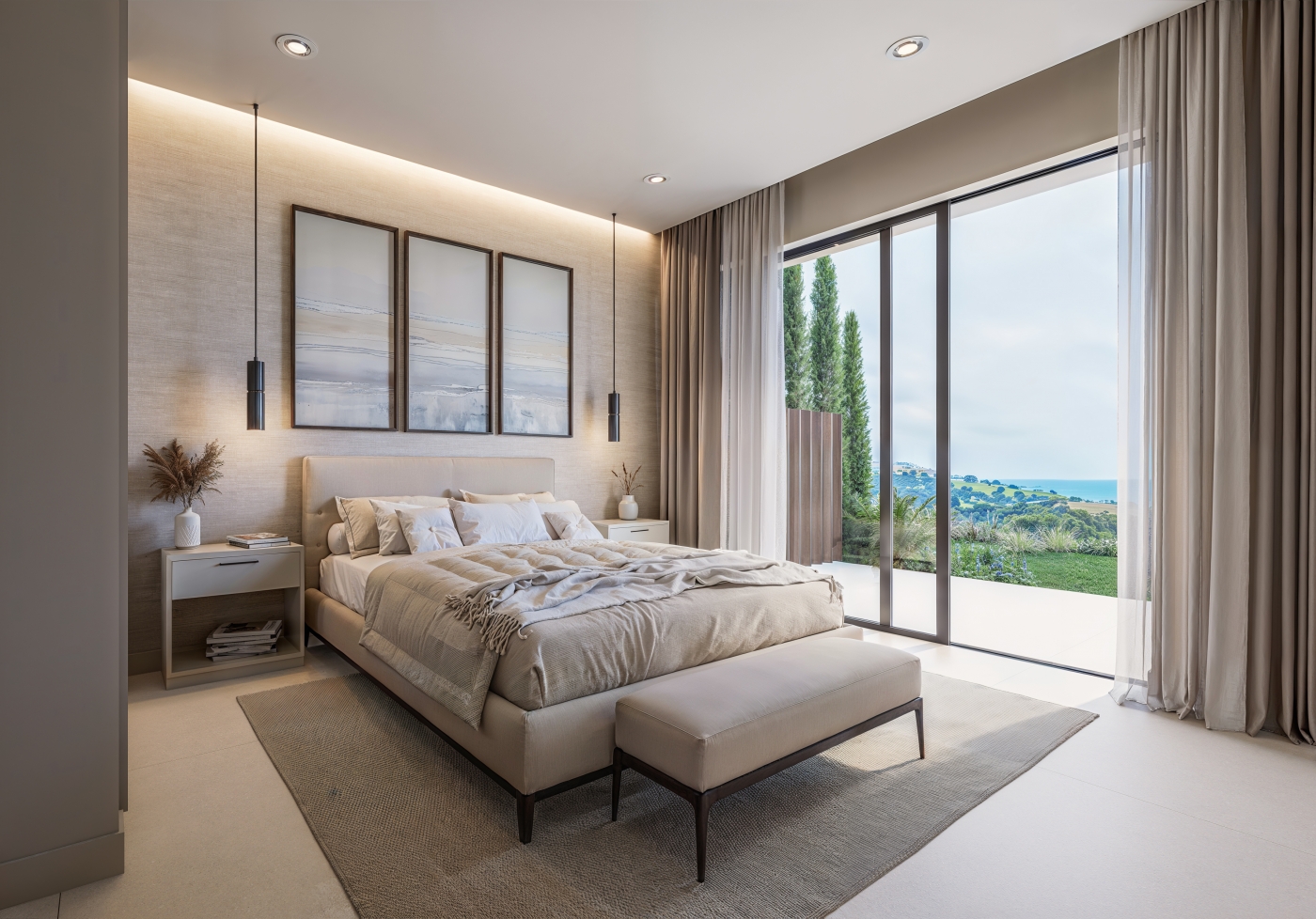Illustrative bedroom interior