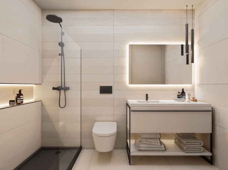 Illustrative bathroom with shower