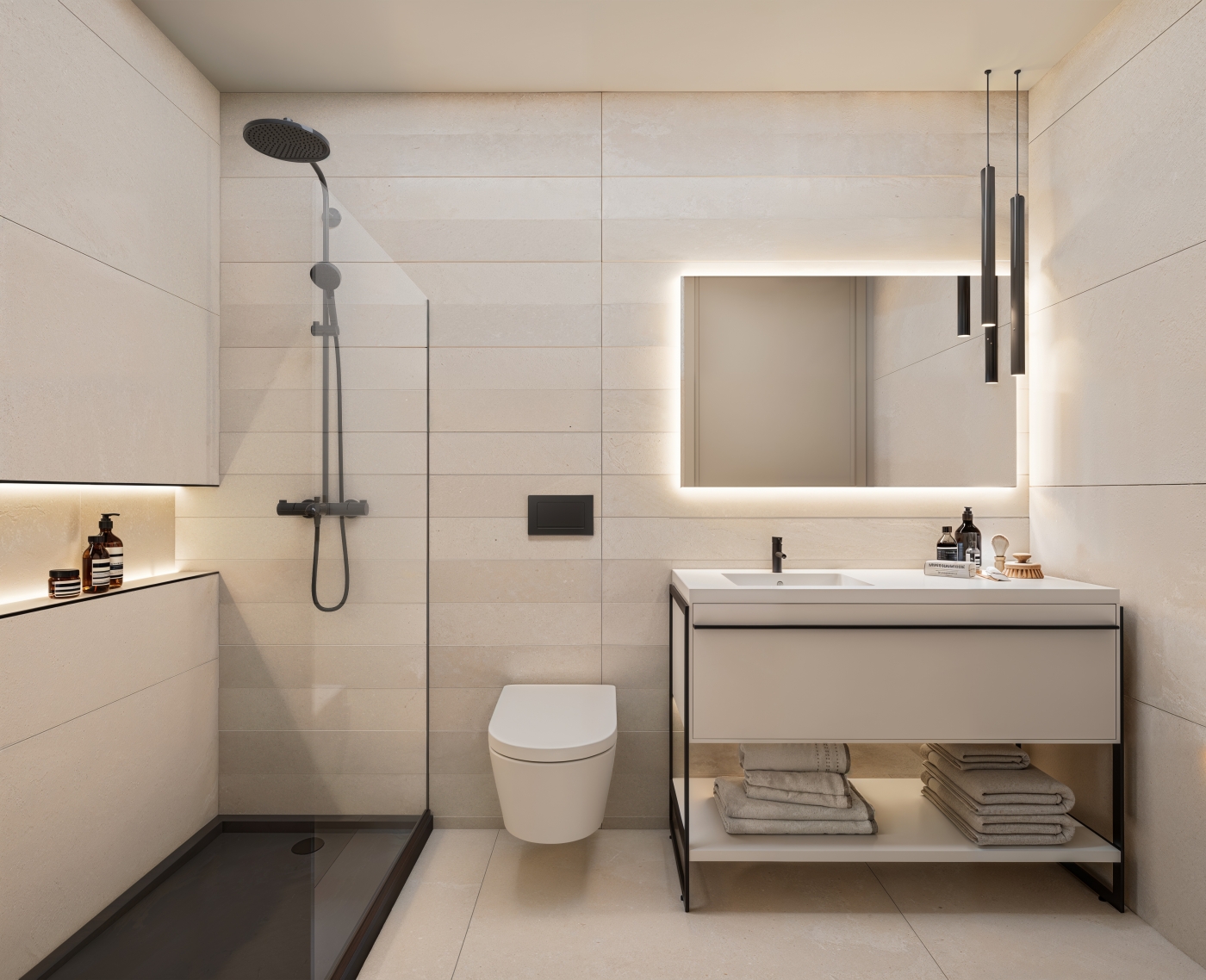 Illustrative bathroom with shower
