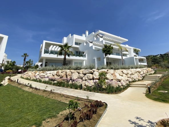 Completed residential buildings and landscaped gardens in Casares