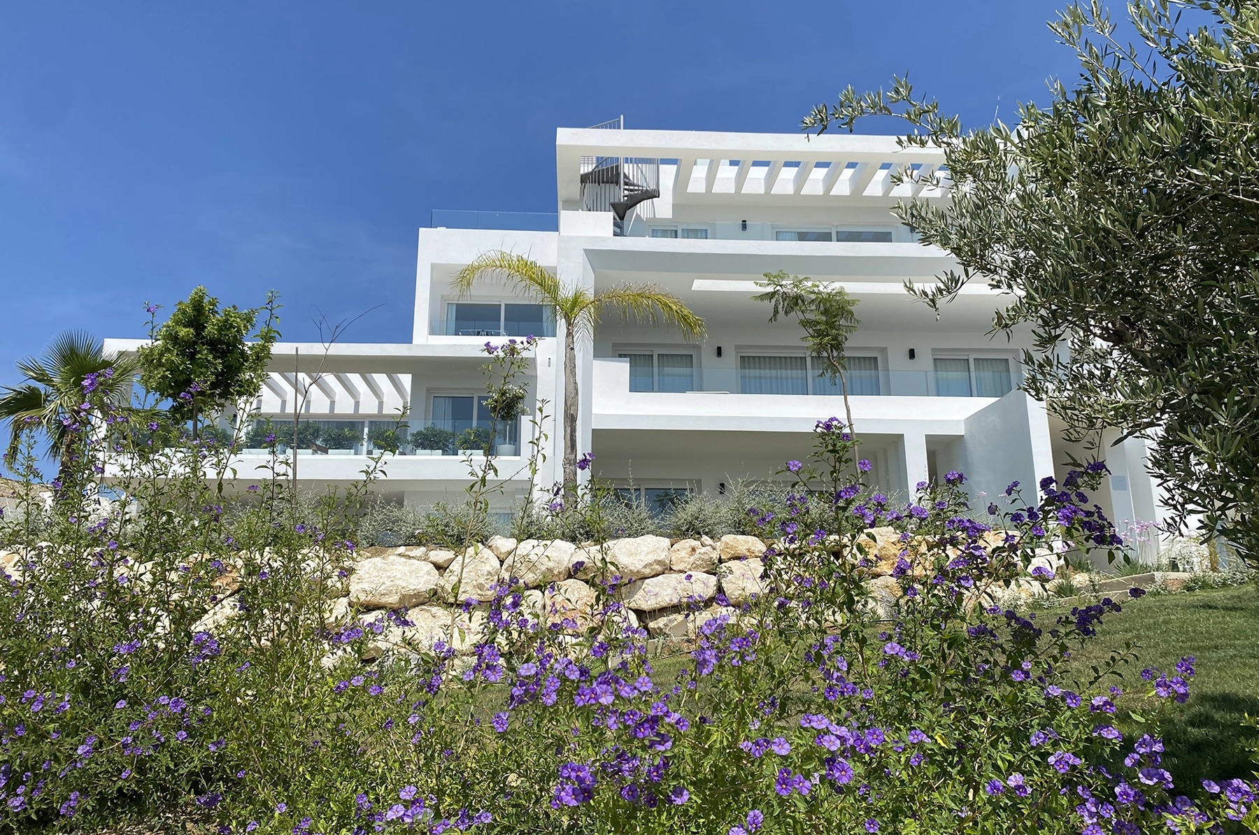 Terraces and tropical planting at the Casares development