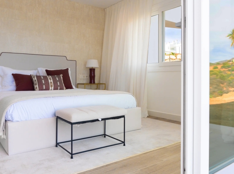 Bedroom styling in the presentation apartment