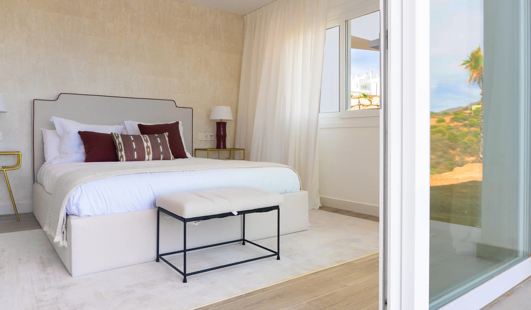 Bedroom styling in the presentation apartment