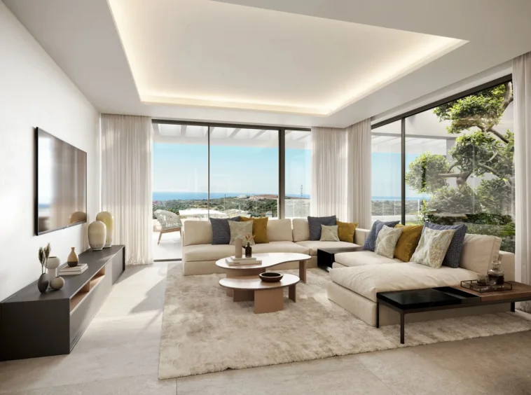Illustrative living room opening onto a terrace in Casares