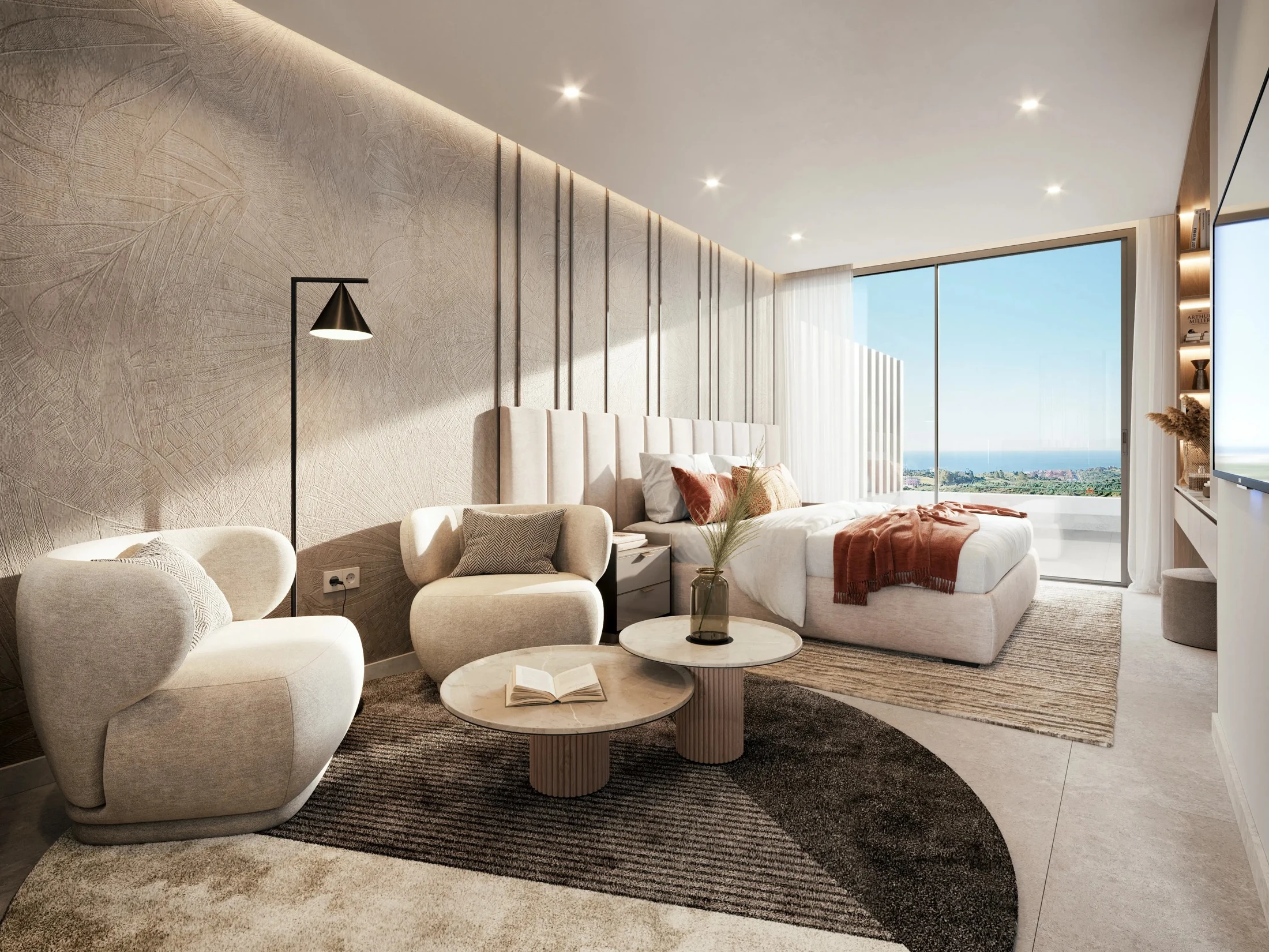 Illustrative open-plan lounge at a Casares residence