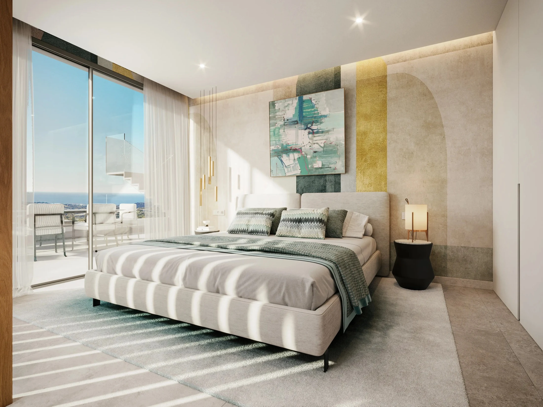 Illustrative bedroom at a Casares residence
