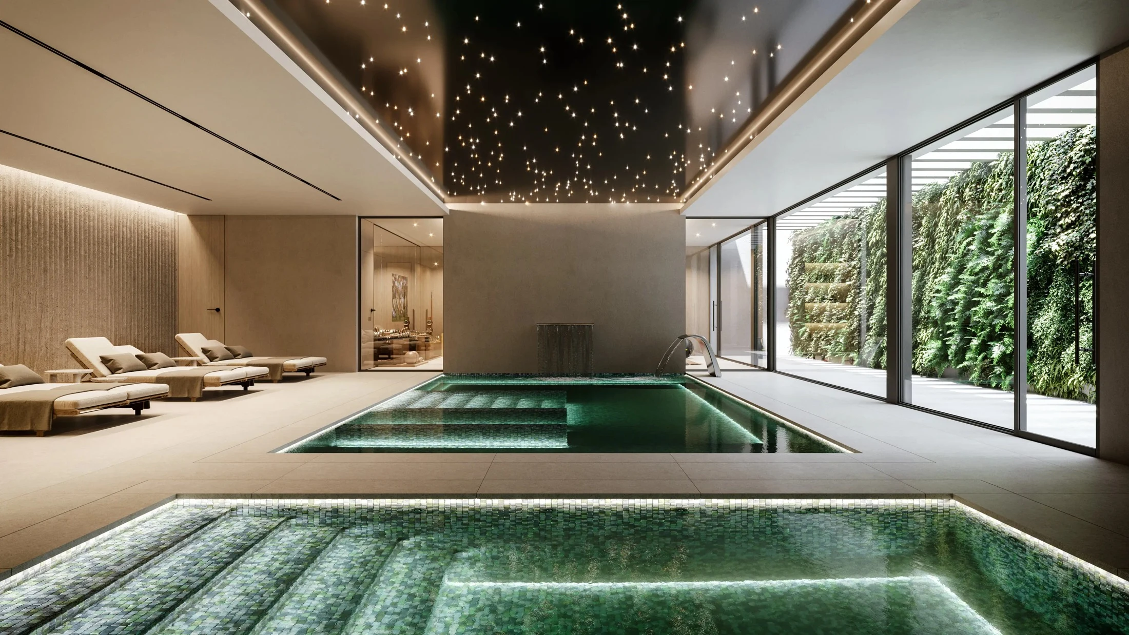 Illustrative indoor spa pools in Casares