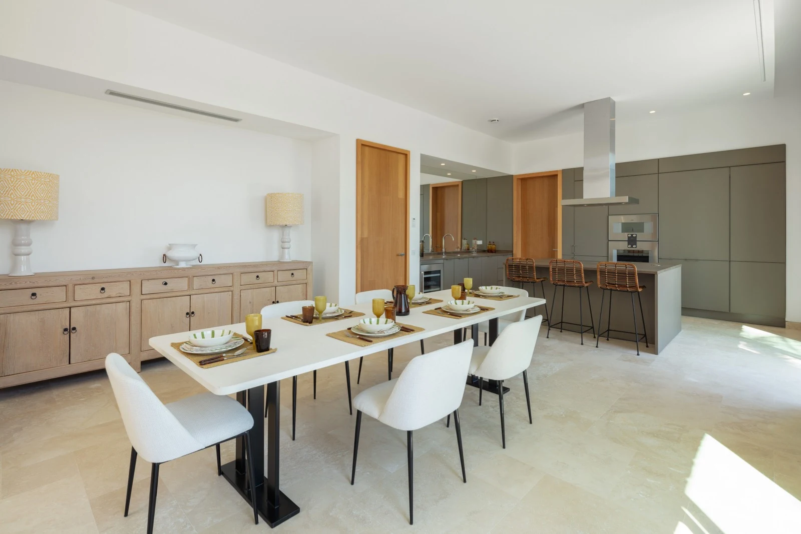 Dining area connected to the open kitchen