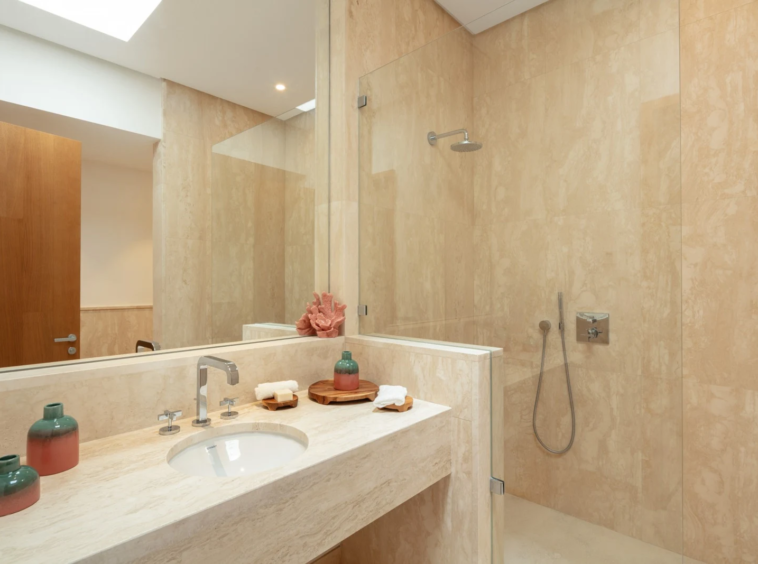 Guest bathroom with walk-in shower