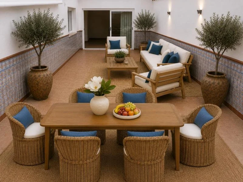 Private terrace of a renovated duplex penthouse in Nueva Andalucia