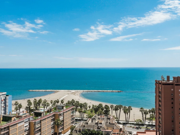 Aerial view of the coastal neighbourhood in Malaga