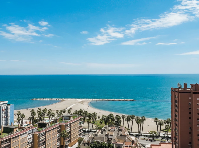Aerial view of the coastal neighbourhood in Malaga