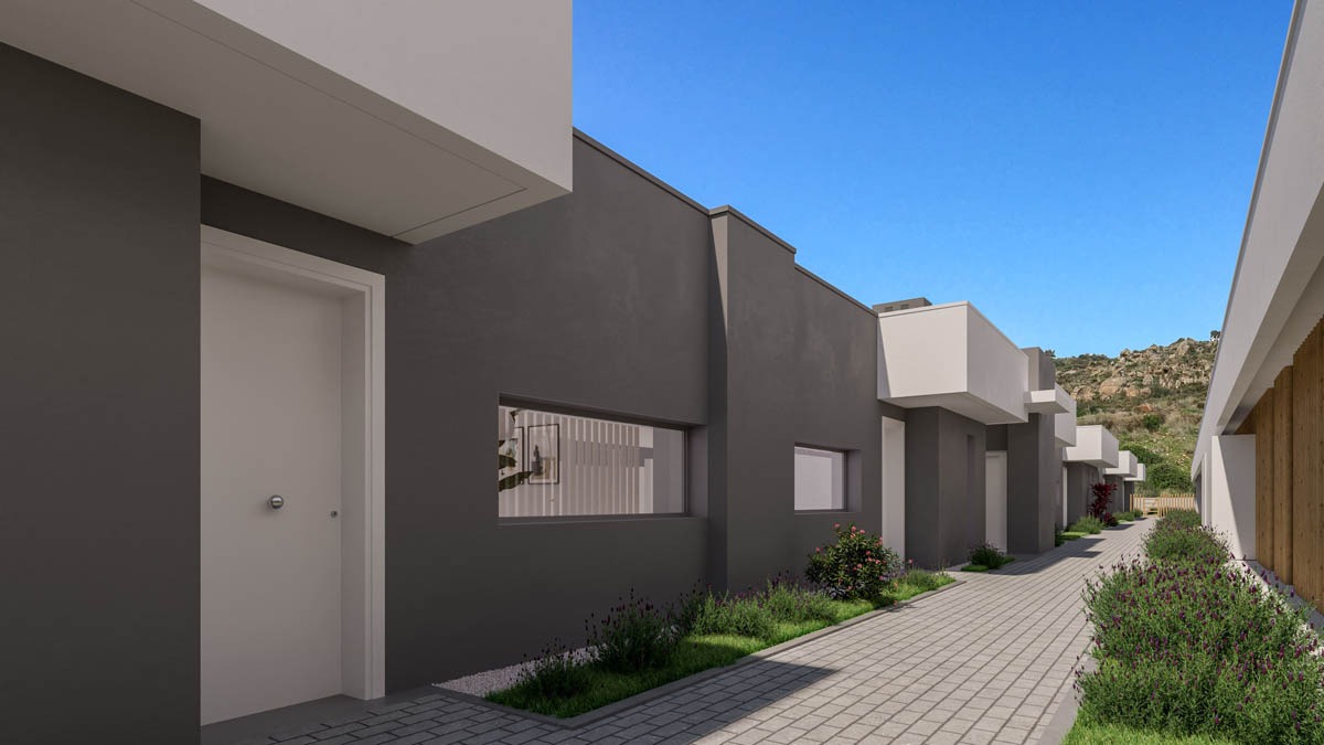 Illustration of the pedestrian access to the townhouses