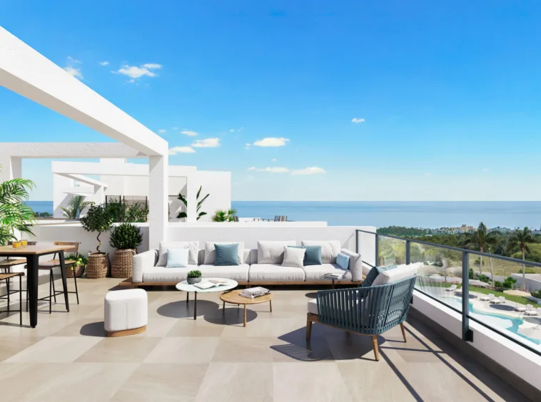 Illustrative rooftop terrace with outdoor seating