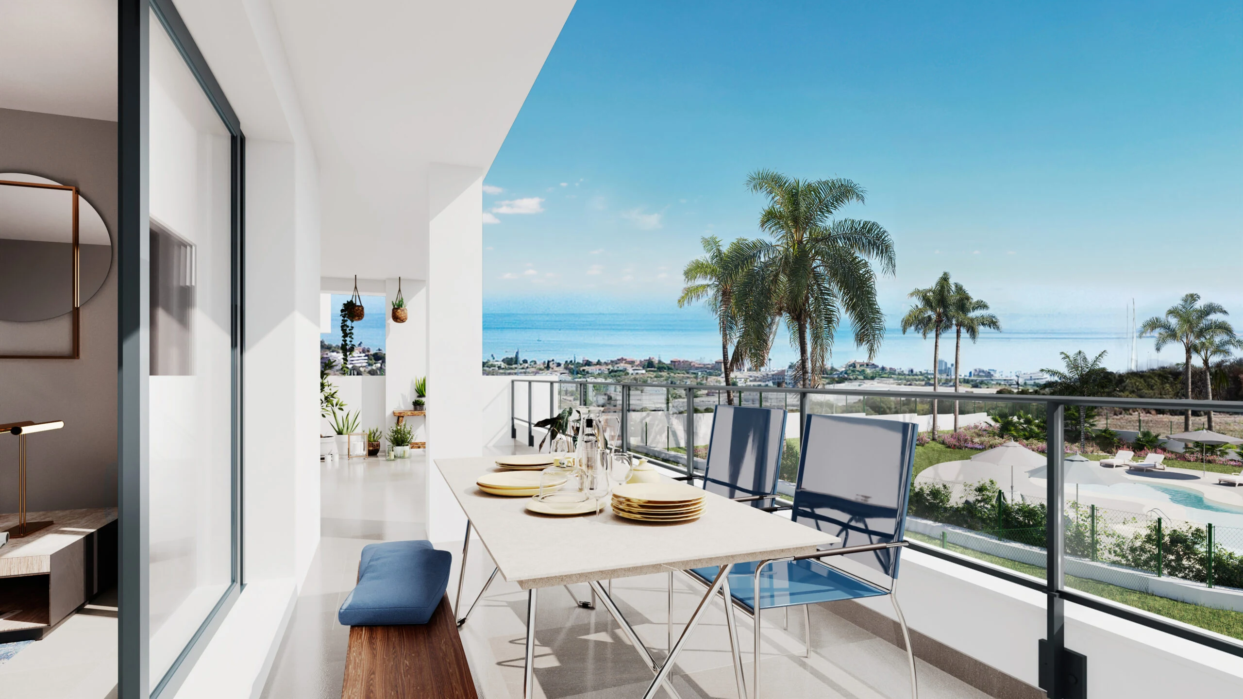 Illustrative covered dining terrace